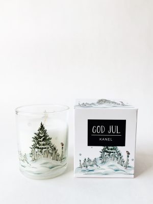 Duftlys i gaveeske 6x7cm "god jul" - kanel
