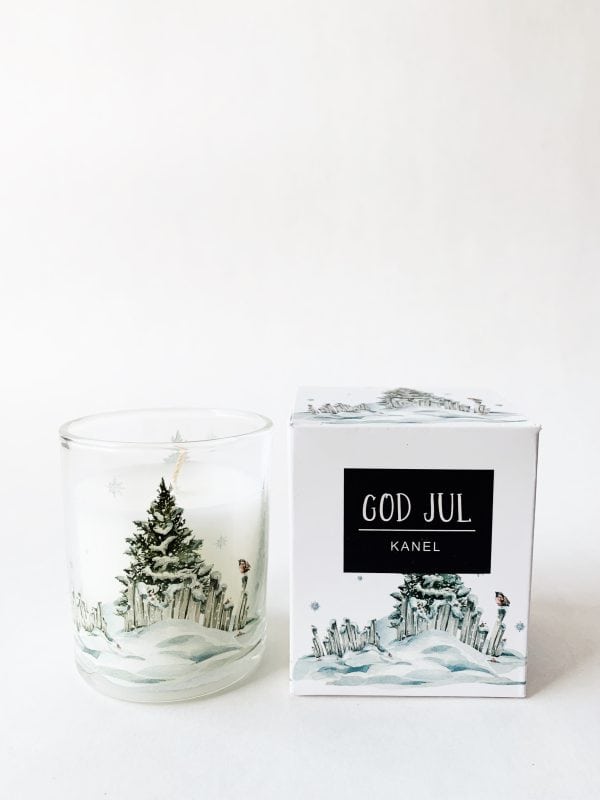 Duftlys i gaveeske 6x7cm "god jul" - kanel