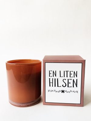 Duftlys i gaveeske 8x9cm "en liten hilsen"