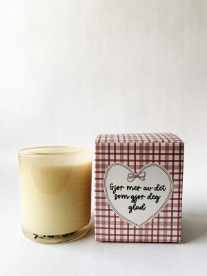 Duftlys i gaveeske 8x9cm "gjør mer av det" - Sjasmin