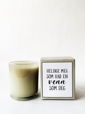Duftlys i gaveeske 8x9cm "heldige meg" - Sjasmin