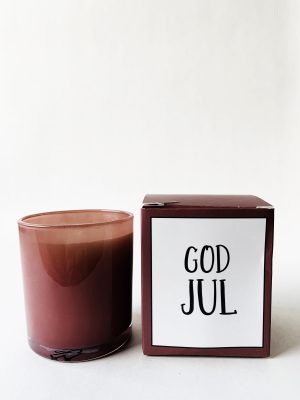 Duftlys i gaveeske 8x9cm "god jul" - kanel