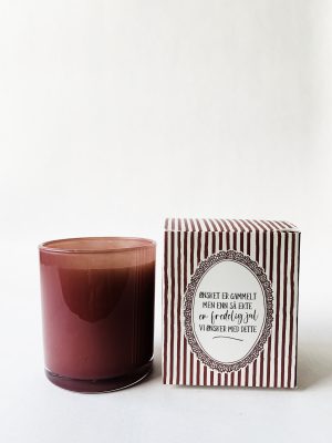 Duftlys i gaveeske 8x9cm "ønsket er det samme" - kanel