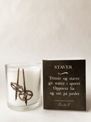 Duftlys i gaveeske 8x9cm skistaver - bomull