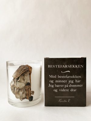 Duftlys i gaveeske 8x9cm  Sekk - bomull