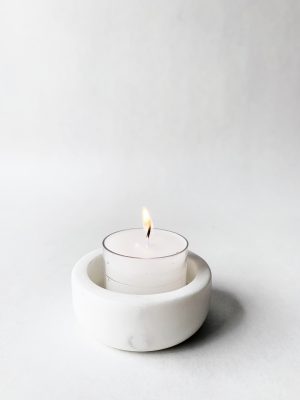 Marmor skål d 6 cm hvit