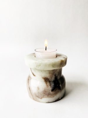 Marmor telysholder 8x8 cm