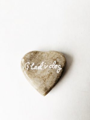 Marmor hjerte "glad i deg" 5x5 cm