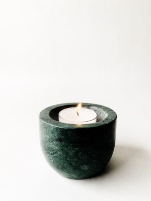 Marmor skål 5x7,5 cm grønn