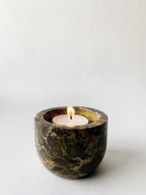 Marmor skål 5x7,5 cm gul