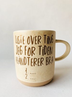 Krus h 9,5 cm "Liste over ting"