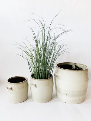 Keramikk krukke M 16,5x16,5 cm creme