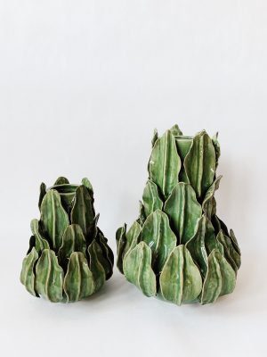 Keramikk vase blad 27x33 cm
