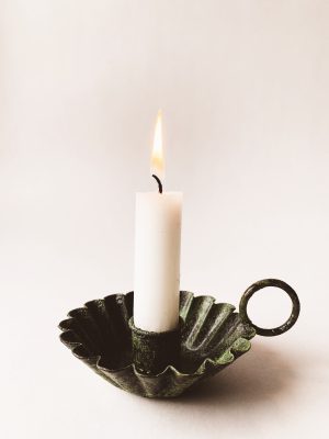 Lysholder sandkakeform 9x5 cm grønn