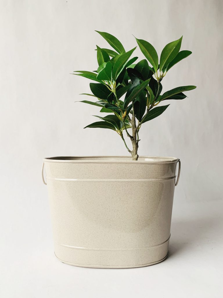 Blomsterkasse balje 27x19x19 cm sand