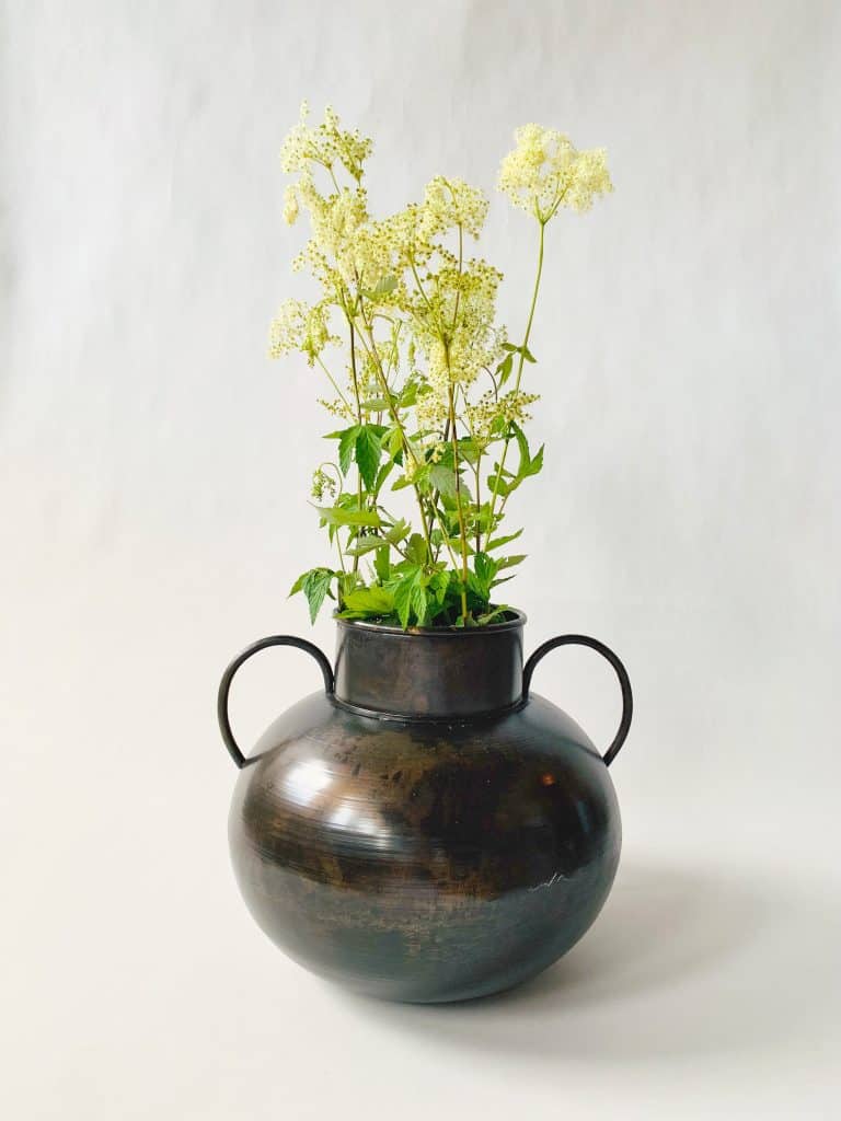 Metallvase m hanker 16X31.5X26 cm old brown