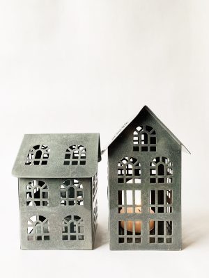 Lyshus metall A 31x18x41 cm grønt