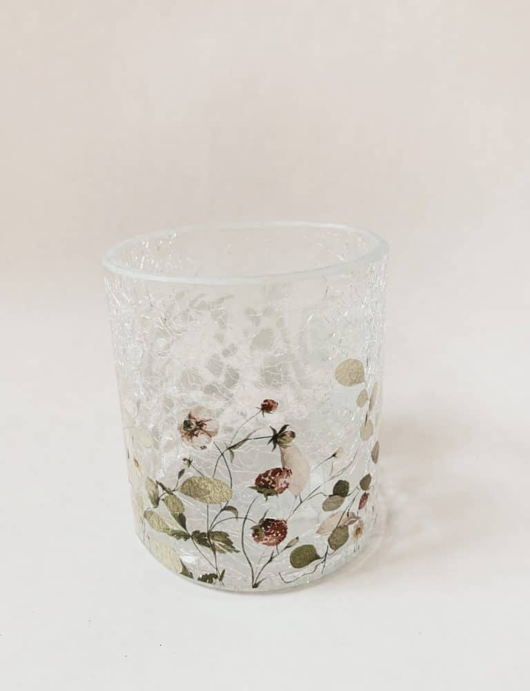 Lysglass krakelert markjordbær 9×10 cm