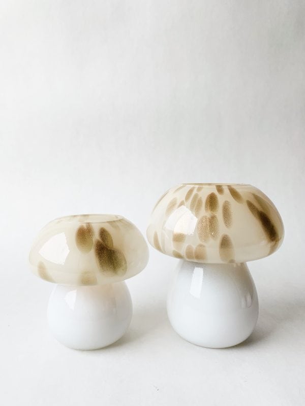 Lysholder sopp h 10 cm creme