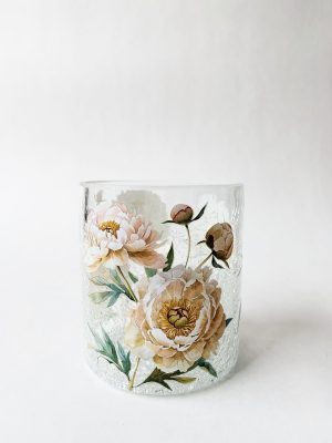 Lysglass krakelert peon 9x10 cm