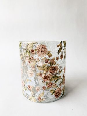 Lysglass krakelert dahlia 11,5x13 cm