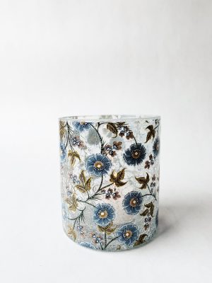 Lysglass krakelert mix blå/grønn 9x10 cm