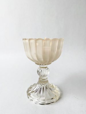 Lysholder på stett B h 13,5 cm creme