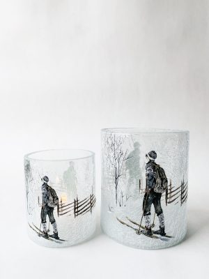 Lysglass krakelert frostet Gabriel 11,5x13 cm