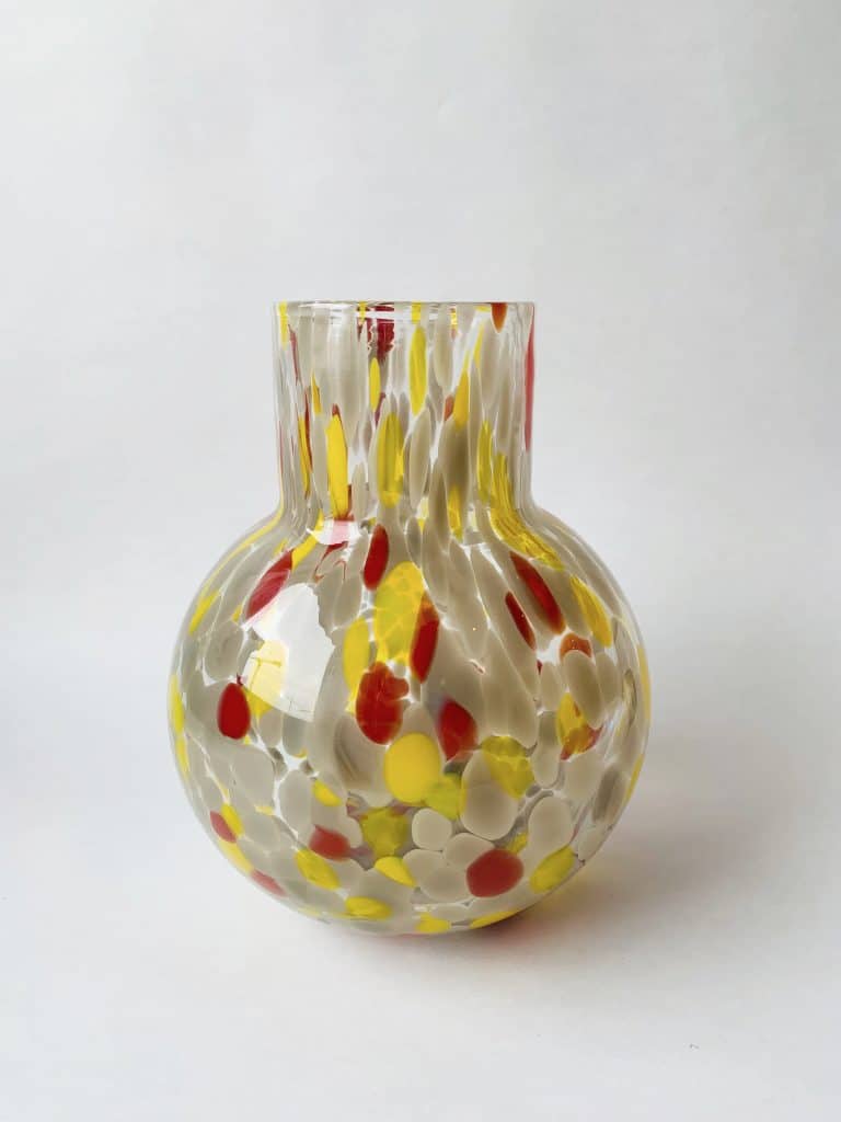 Vase glass multi brun/gul h 23 cm
