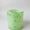 Lysholder glass grønn/gull h 10 cm
