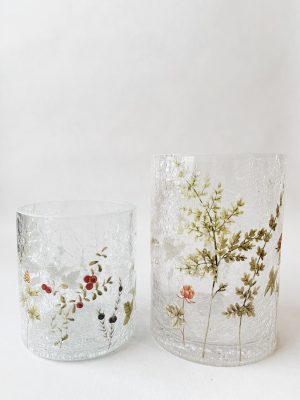 Lysglass krakelert 9x10 cm lyng