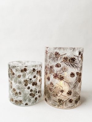 Lysglass krakelert 10x14,5 cm kongler