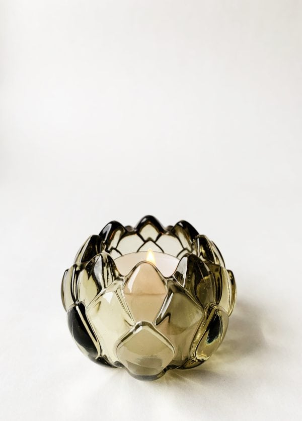 Lysglass artisjokk 8x5 cm grønn