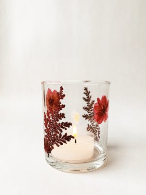 Lysglass botanikk 9x10 cm rosa