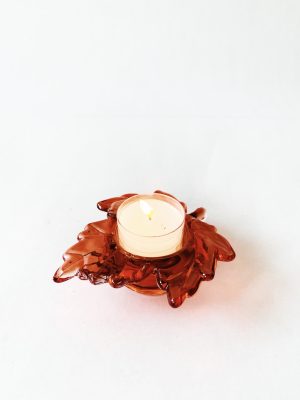 T-lysholder blad d 9 cm oransje