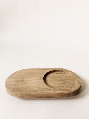 Liten asjett oval akasie 9x16 cm