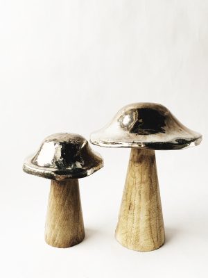 Tresopp med sølv h 12 cm