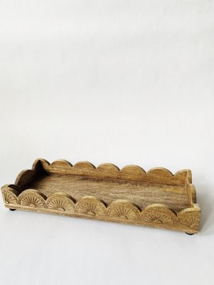 Brett med bølgekant 46x18 cm