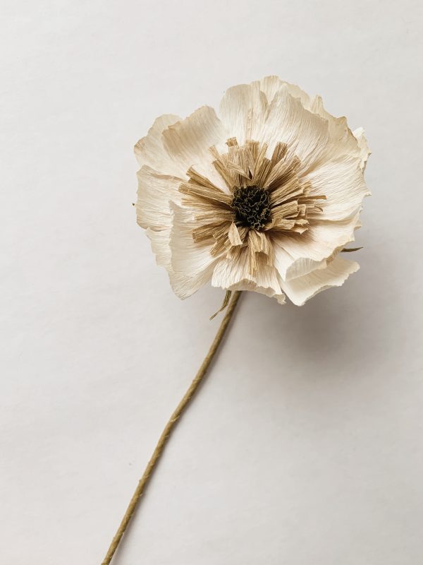 Papirblomst 30 cm creme