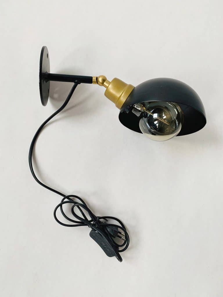 Vegglampe 15x10x30 cm sort