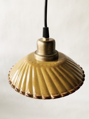 Vinduslampe metall d 18 cm gul