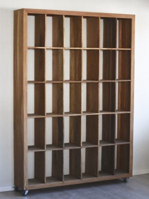 Trehylle på hjul 150x30x210cm