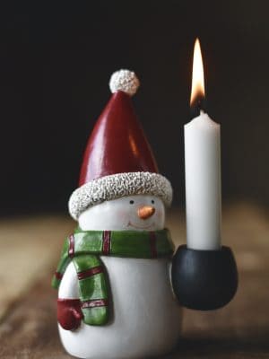 Snømann lysholder h 18 cm