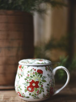 Krus m lokk og sil gaveeske juleblomster