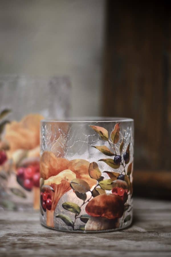 Lysglass krakelert 9x10 cm sopp - Bilde 2