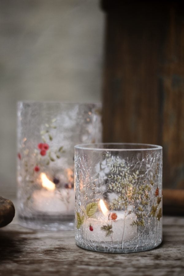 Lysglass krakelert 9x10 cm lyng - Bilde 2