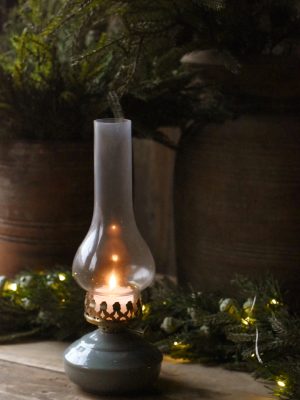 Parafinlampe t-lys h 17 cm grønn