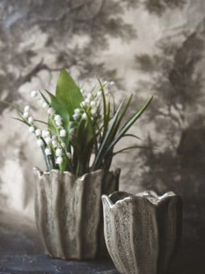 Keramikk potte blomst 11x11 cm grønn