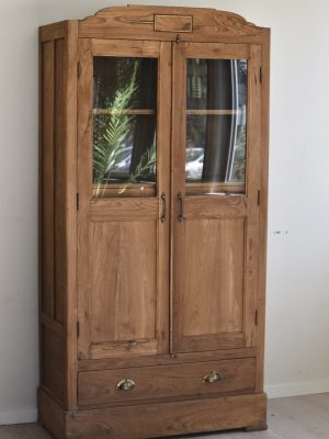 Vintage skap m glassdører 95x45x188cm