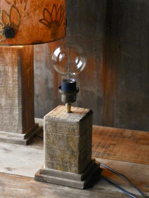 Lampefot tre firkantet h 27/ b 15 cm